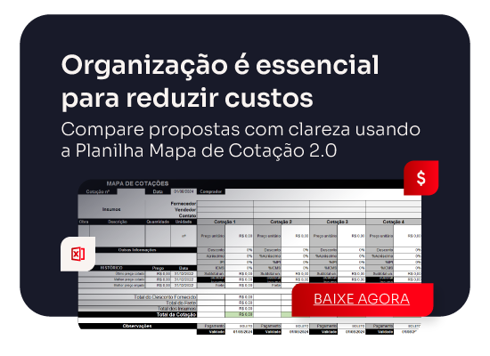 Planilha Mapa de Cotação 2.0 para Construção Civil 