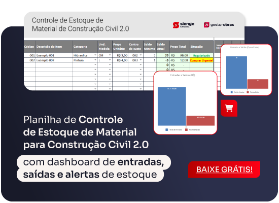 Planilha de Controle de Estoque de Material de Construção Civil 2.0