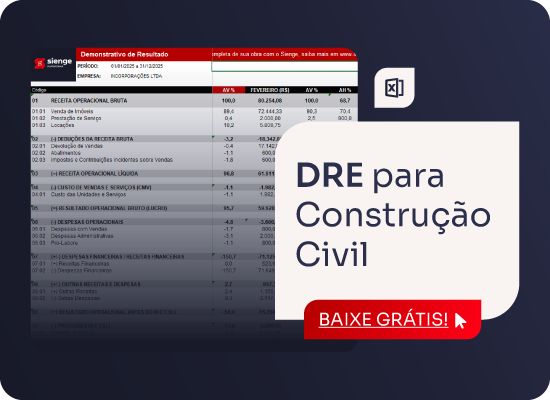 Planilha de Demonstração do Resultado do Exercício (DRE) para Construção Civil 2.0 