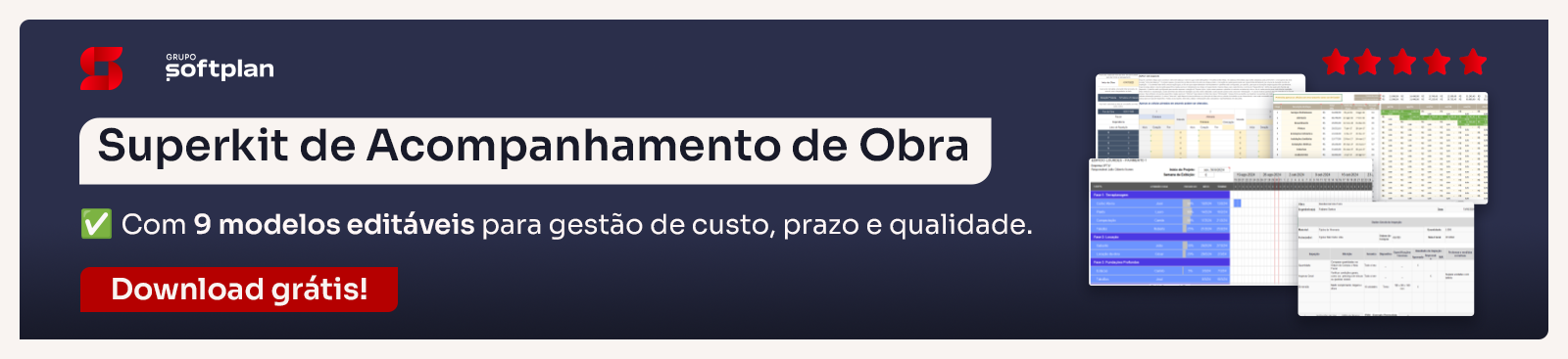 Planilha para acompanhamento de obras donwload grátis